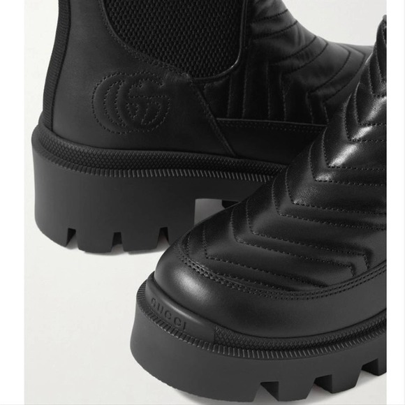 GUCCI Frances GG logo embroidered matelasse quilted Chelsea boots - Picture 4 of 4